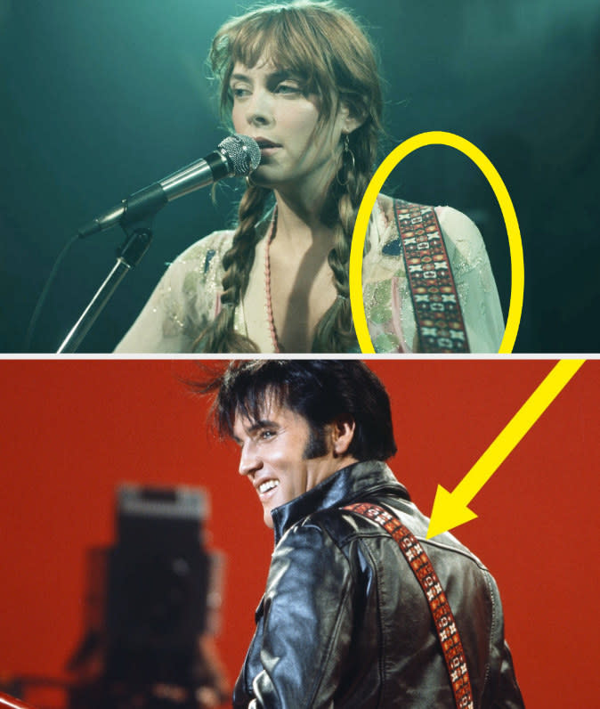 Danny Rowe, who handled the show's instrument props, revealed that it's not the same strap, but a wild coincidence. However, Riley confirmed to BuzzFeed that the guitar Daisy plays in the show is her own personal guitar. 