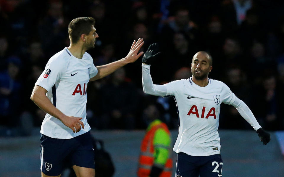 January signing Lucas Moura scored his first Tottenham goal on his full debut in the 2-2 draw with Rochdale.