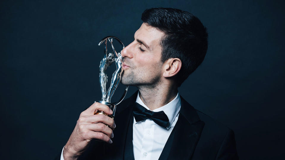 Djokovic was named Sportsman of the Year at the Laureus Awards. Pic: Getty