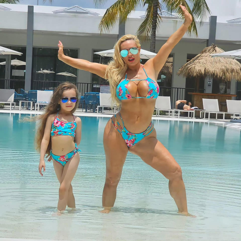 Coco Austin and her daughter Chanel in bikinis