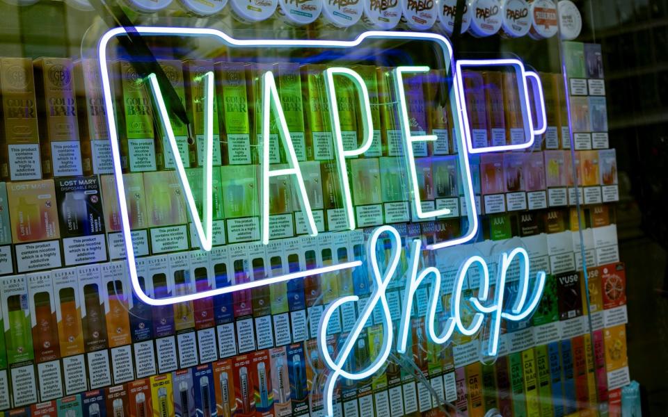 Vape shop selling disposable single use vapes