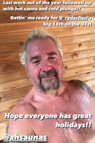 <p>Guy Fieri/Instagram</p> Guy Fieri shirtless selfie