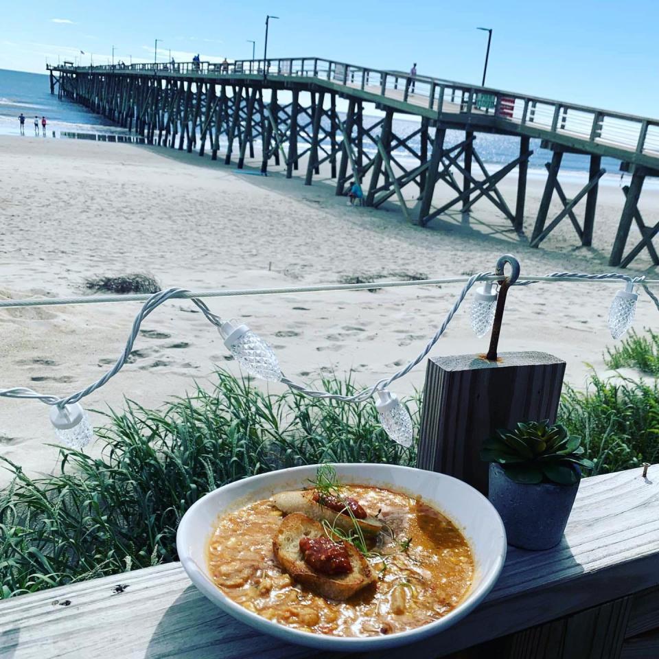 Oceanfront dining at KoKo Cabana in Oak Island