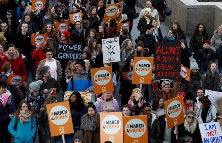 <i>Speeches against Donals Trump were the main topic of the day [Photo: Reuters]</i>