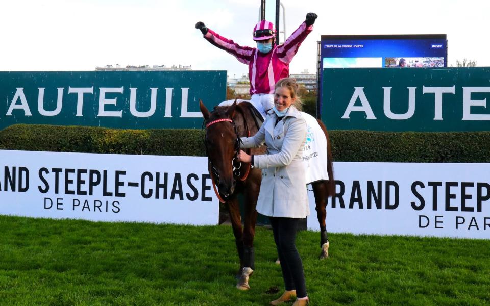 Auteuil meeting Original description: LESTRADE riding DOCTEUR DE BALLON and Louisa CARBERRY  - Getty Images