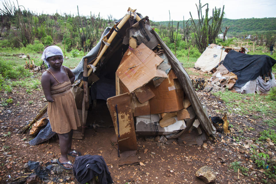 Parc Kado 2 Refugee Camp, Anse-a-Pitres, Haiti, 16 October 2015 - Hundreds of refugees living in squaler in refugee camps in the southern border town of Anse-a-Pitres, since the Dominican government started deporting Haitians and Dominicans of Haitian descent. The region is non-arable with no possibility of farming, no work and so far there is been no help from the Haitian government and very sporatic assistence from a couple of NGOs.Photo: © Tony Savino (Photo by Tony  Savino/Corbis via Getty Images)