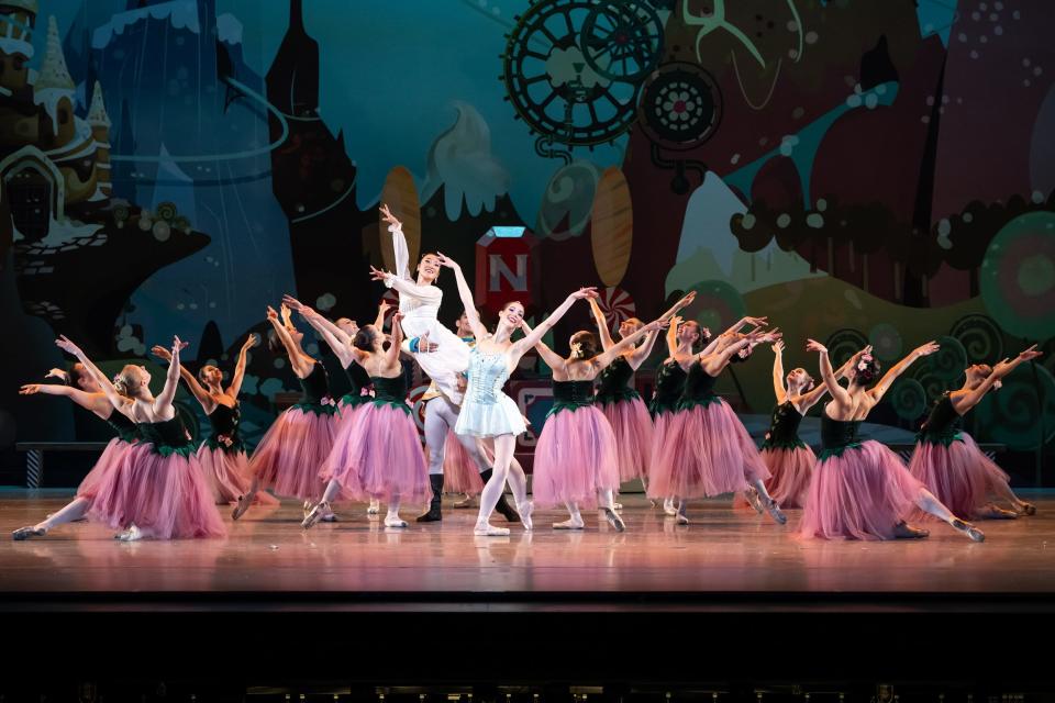 The Dew Drop Fairy, pictured front and center, is one of the newly added characters in Oklahoma City Ballet's 2022 production of "The Nutcracker."