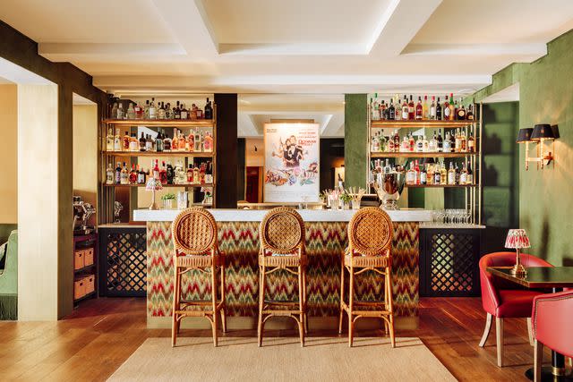 <p>Francisco Nogueira/Courtesy of Hotel das Amoreiras</p> The bar at Lisbon's Hotel das Amoreiras.