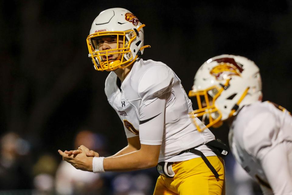 Cooper quarterback Cam O'Hara (8) threw for a career-high 555 yards against Highlands in Week 6 of 2023.