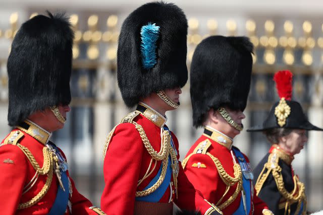 <p> DANIEL LEAL/AFP via Getty</p> King Charles, Prince William, Prince Andrew, Princess Anne