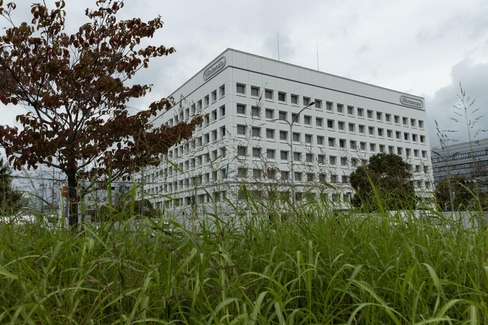 KYOTO, JAPAN - OCTOBER 05: A exterior view of Nintendo Co. company headquarters building on October 05, 2023 in Kyoto, Japan. Nintendo Co. The Japanese multimedia video game company is illustrating two massive murals of Super Mario artwork spanning approximately 100 meters, or 656 feet, on an underground walkway in Kyoto. It displays the Shijo-dori subway train pedestrian passageway from today, Nintendo's hometown of Kyoto. (Photo by Buddhika Weerasinghe/Getty Images)