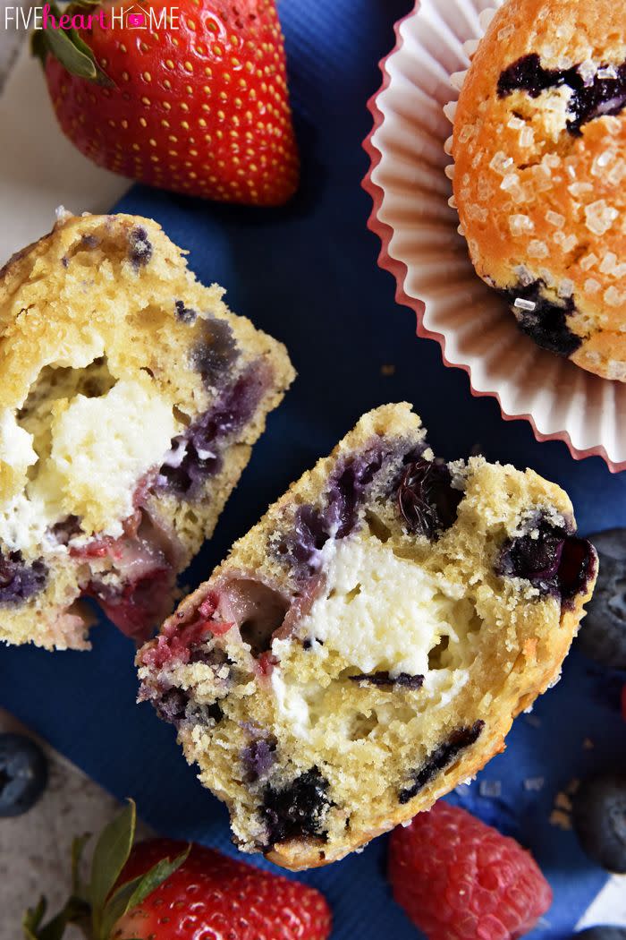 Mixed Berry Cream Cheese Muffins