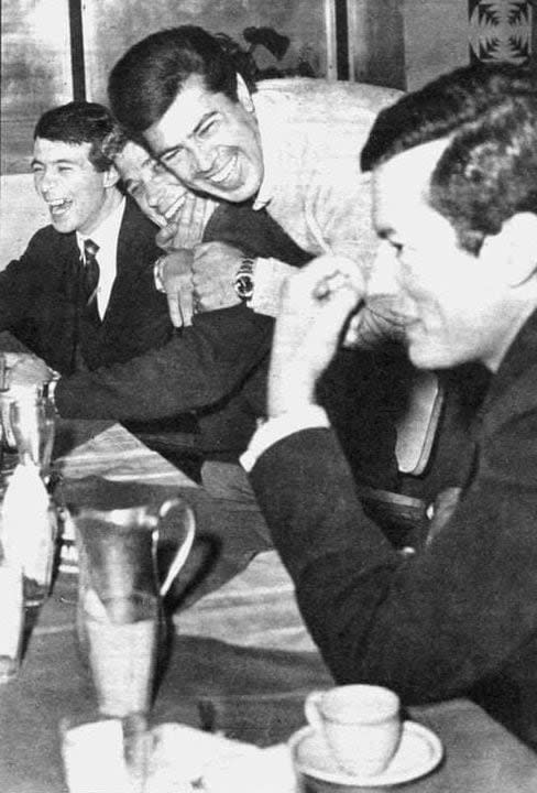 Raul Cobián (Tanguito), Chico Novarro, Raúl Lavié y Palito Ortega en El Club del Clan