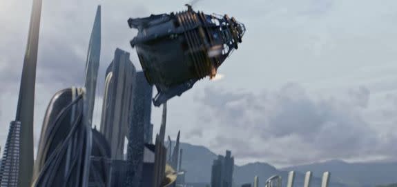 A steampunk-style space capsule created by Jules Verne, Thomas Edison, Nikola Tesla and Gustave Eiffel is one awesome feature of the new Disney movie, "Tomorrowland."