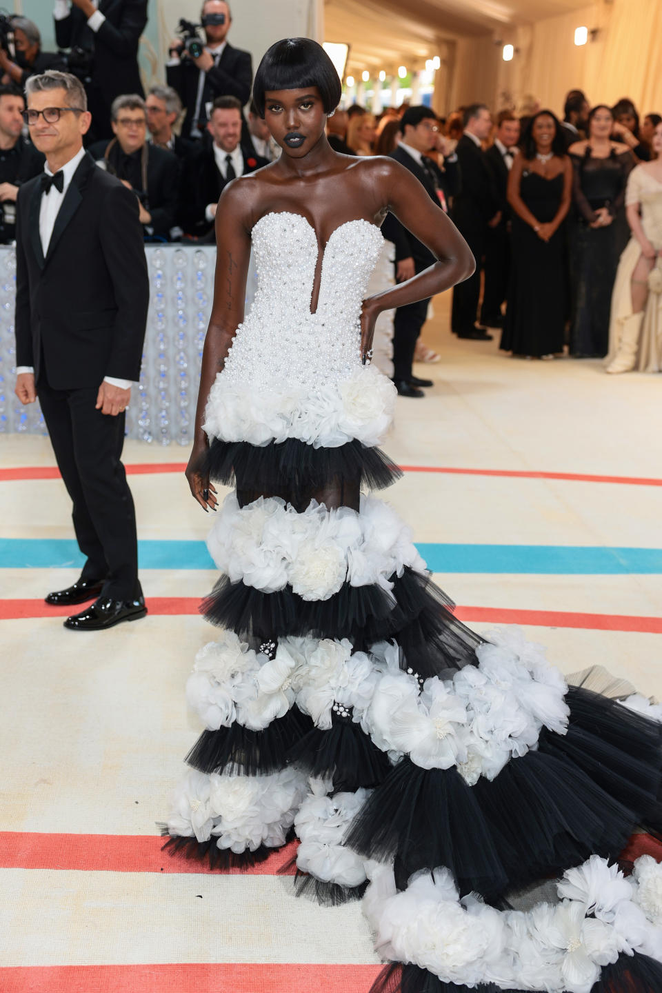 Adut Akech in custom Carolina Herrera