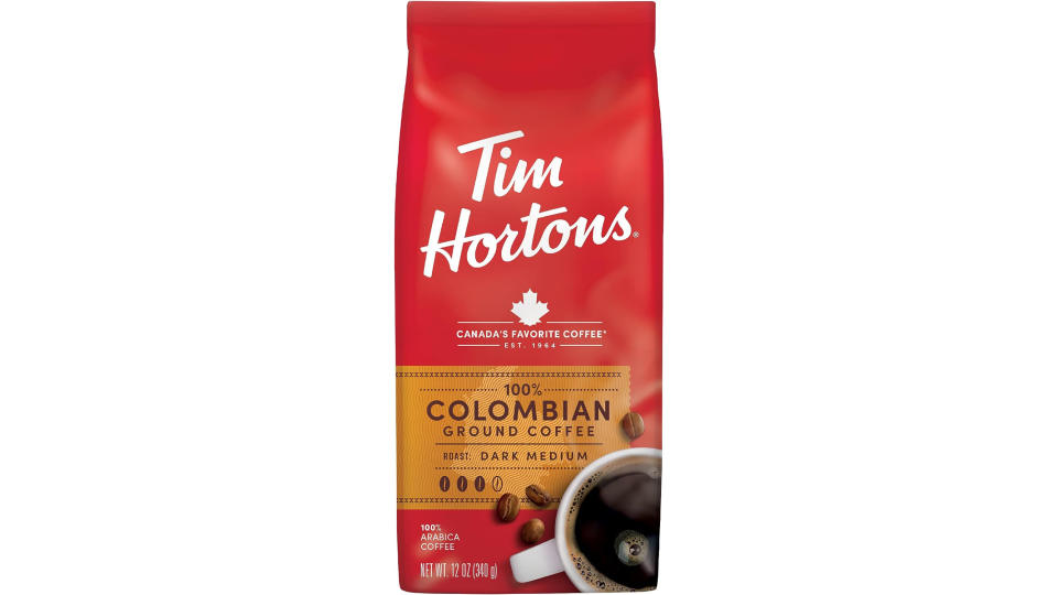 Tim Hortons 100% Colombian Ground Coffee, Dark Roast 12 oz. (Photo: Amazon SG)