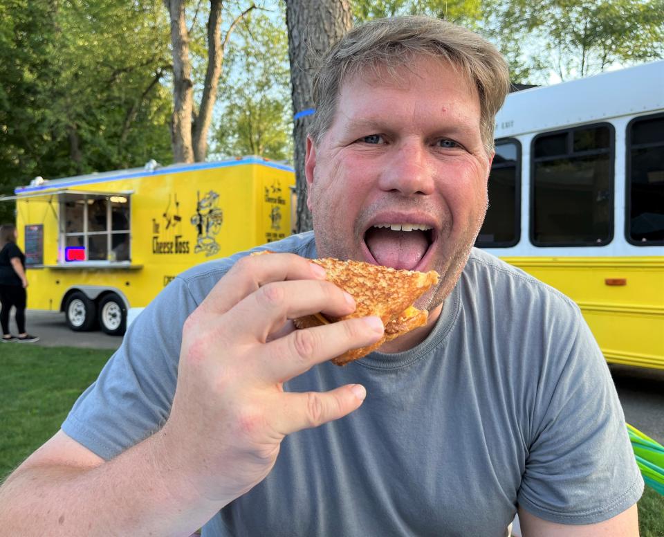 The Cheese Boss Food Truck features gourmet grilled cheese sandwiches and is the most recent stop on the Enquirer's Bill's Bites Food Truck  Tour featuring Bill Broderick.