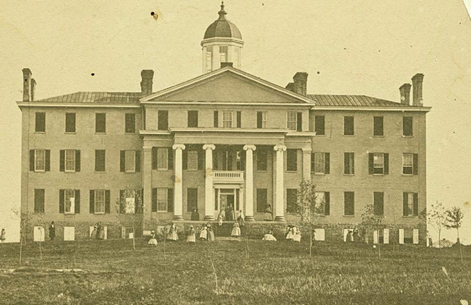 A photo of Hagerstown Female Seminary that used to stand in the area of the former Washington County Hospital off East Antietam Street. The photo was found by Steve Bockmiller, the Hagersotwn's zoning administrator who is working on a plan to develop a park along East Antietam Street that would interpret the history of the seminary as well as other history associated with the site.