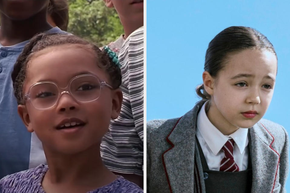 1996 Lavender played by a Black actor with glasses and 2022 Lavender played by a white actor with hair slicked back into a pony