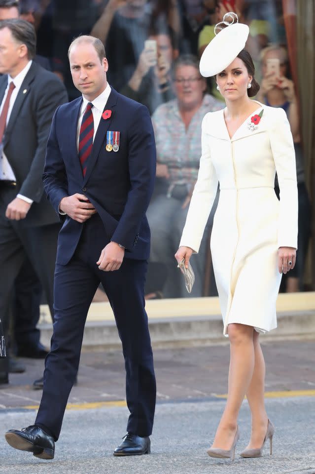 And in the same coat in Belgium last July. Photo: Getty