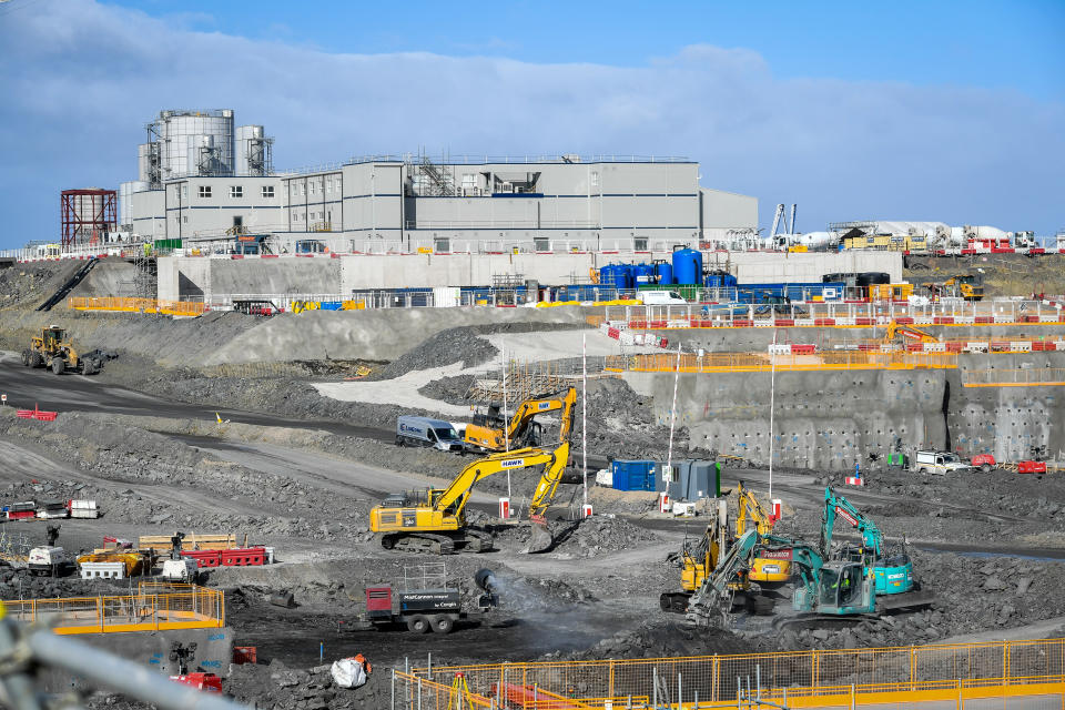 Construction work using heavy plant machinery at the EDF Energy Hinkley Point C nuclear power station in Somerset. (Photo by Ben Birchall/PA Images via Getty Images)