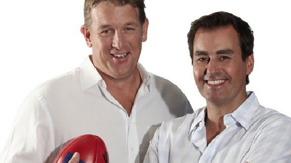David Schwartz and Mark Allen, co-hosts for Macquarie Sports Radio. Allen revealed his cancer diagnosis in a Herald Sun story with journalist Jon Ralph. Picture: Radio Today