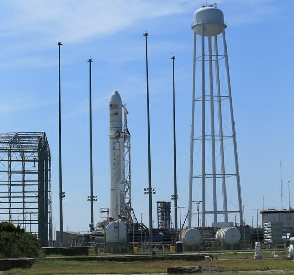 Orbital Sciences Corp. of Dulles, Va., Friday rolled out its Antares rocket and Cygnus Spacecraft to the Mid-Atlantic Regional Spaceport Pad-0A at NASA's Wallops Flight Facility in Wallops Island, Va. The Antares is scheduled to launch Cygnus a