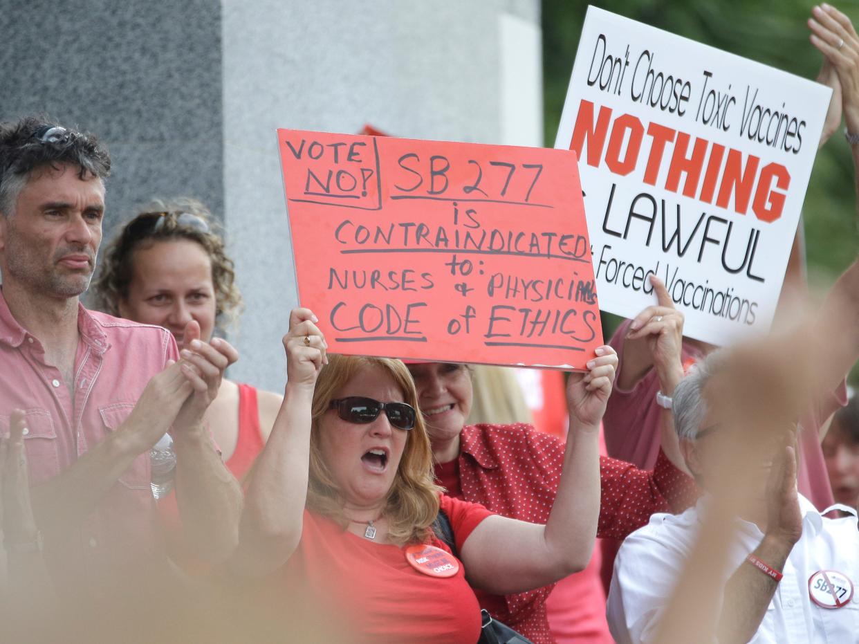 anti-vaccine protest