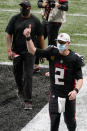 Atlanta Falcons quarterback Matt Ryan leaves the field after an NFL football game against the Las Vegas Raiders, Sunday, Nov. 29, 2020, in Atlanta. The Atlanta Falcons won 43-6. (AP Photo/Brynn Anderson)