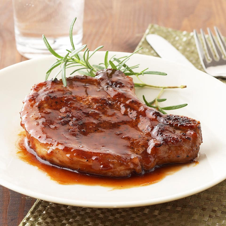 Lemon-Raspberry Glazed Pork Chops