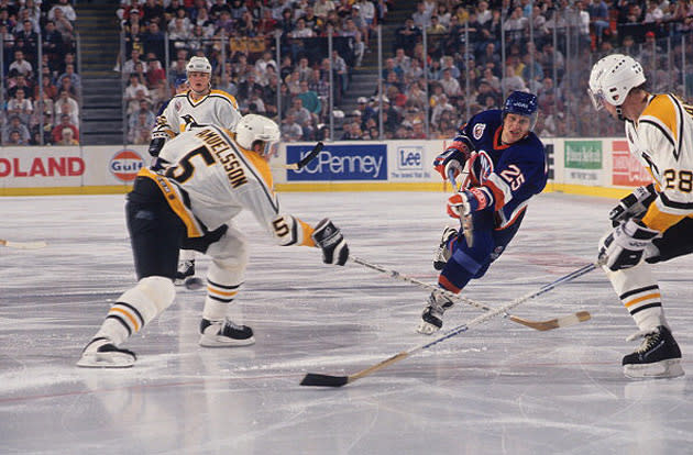 Rick Tocchet, Kevin Stevens, Mario Lemieux and Larry Murphy  Pittsburgh  penguins hockey, Penguins hockey, Pittsburgh penquins