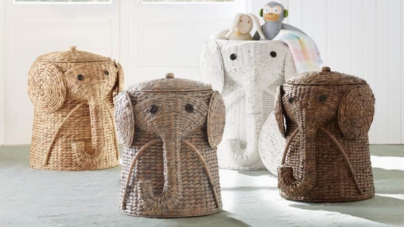 These elephant hampers are so cute your kids will look forward to chores.