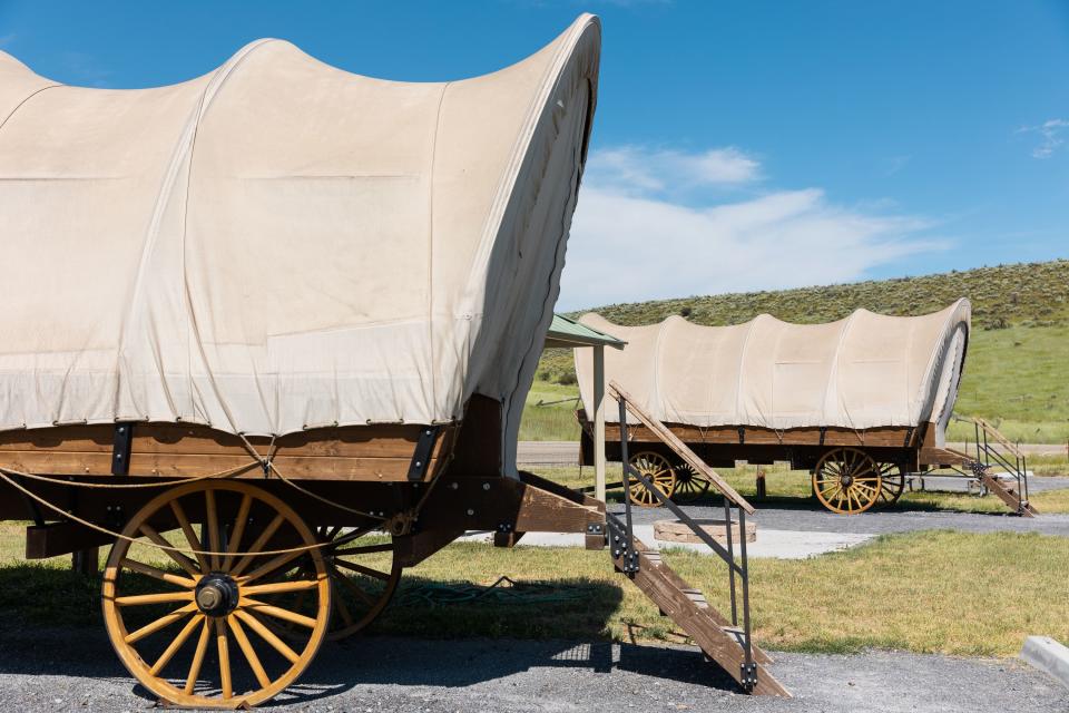 Two Conestoga Wagons at East Canyon State Park in Morgan on Monday, July 17, 2023. | Megan Nielsen, Deseret News