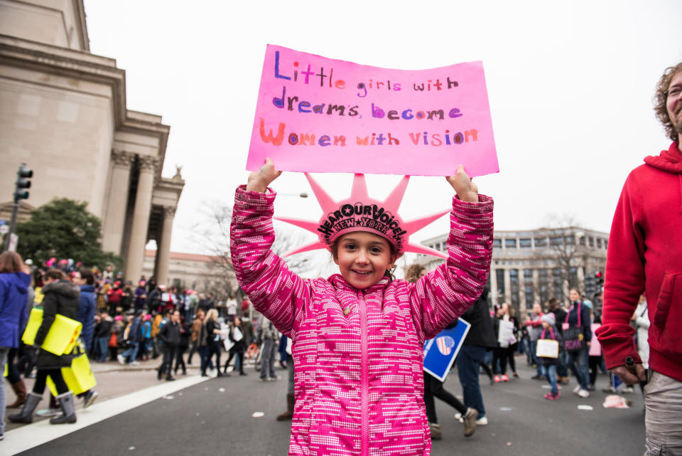 WASHINGTON, DC. - JAN. 21: Organizers put the Women's March on Washington in Washington D.C. on Saturday Jan. 21, 2017. (Photo by Damon Dahlen, Huffington Post)&nbsp;