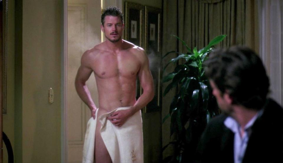 Eric Dane making his grand entrance as Mark Sloan on Grey's Anatomy, in a scene so talked about it earned him a spot as a series regular