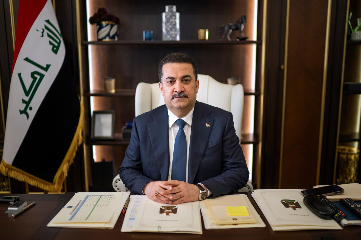 Prime Minister Mohammed Shia al-Sudani sits for a portrait in his office in Baghdad, Iraq (Copyright 2023 The Associated Press. All rights reserved.)