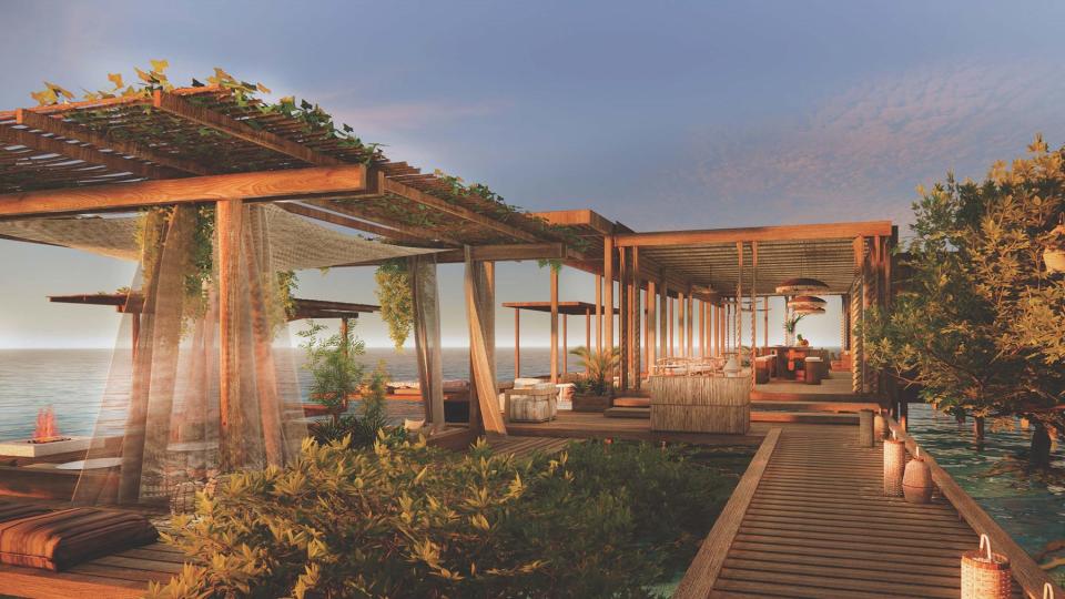 Guests will enjoy unspoiled horizon views from the overwater sunset bar at Six Senses Belize