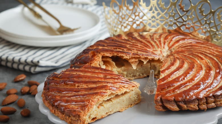 Frangipane dessert pastry on platter