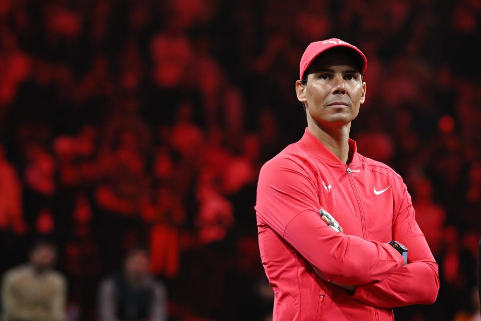 Rafael Nadal, shown here prior to The Netflix Slam at the MGM Resorts on March 3, 2024 in Las Vegas, has not has withdrawn from the 2024 BNP Paribas Open.