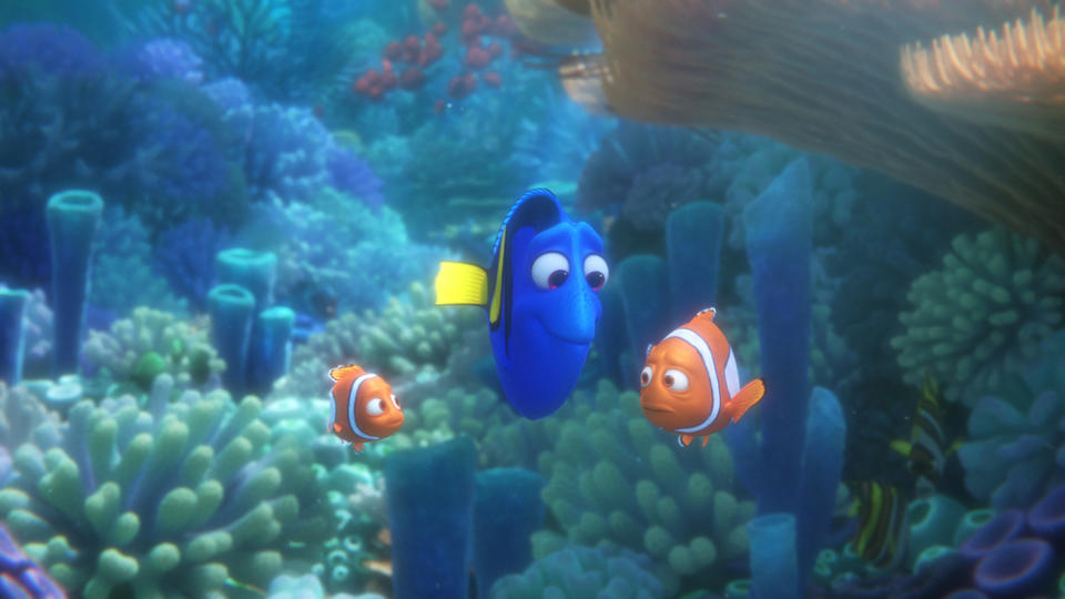 Nemo (v.l.n.r.), Dorie und Marlin sind zurück im Kino