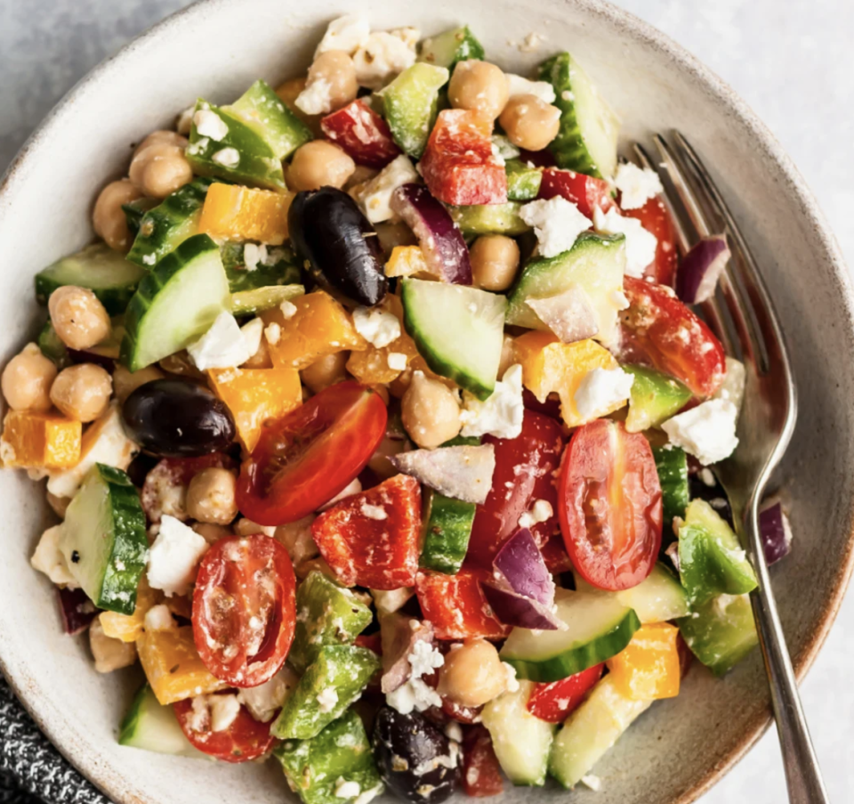 The Easiest Chopped Greek Chickpea Salad