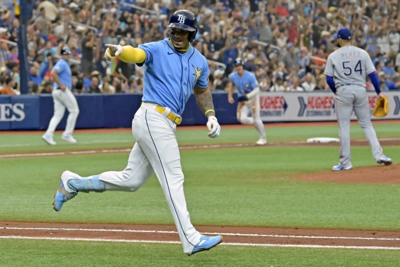 Tampa Bay Rays shortstop Wander Franco remains under investigation by Dominican authorities and MLB. File Photo by Steve Nesius/UPI