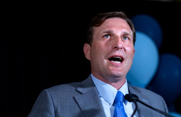 Dan Goldman addresses supporters after declaring victory in his congressional primary on Aug. 23. He won his race in a heavily Democratic New York district with help from Hasidic Jewish voters. (Photo: Craig Ruttle/Associated Press)