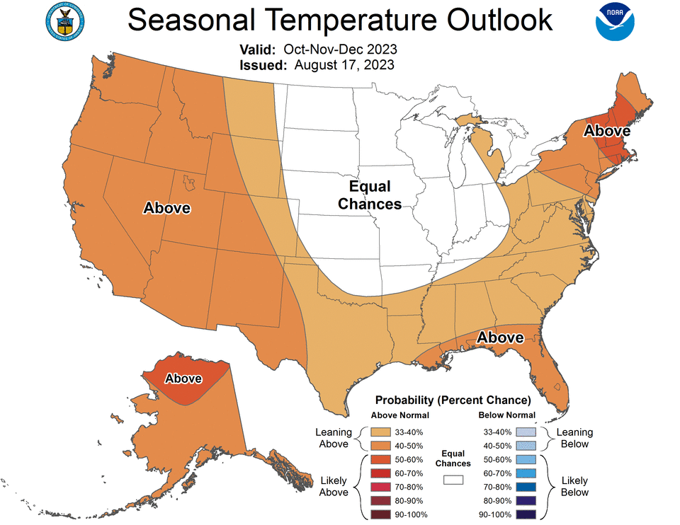 Seasonal outlooks for fall 2023 from the National Weather Service.