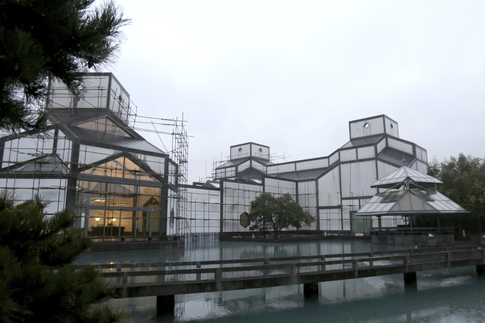 In this Jan. 11, 2019, photo, the Suzhou Museum, designed by Chinese-American architect I.M. Pei, is seen in Suzhou in eastern China's Jiangsu Province. Pei, the versatile, globe-trotting architect who revived the Louvre with a giant glass pyramid and captured the spirit of rebellion at the multi-shaped Rock and Roll Hall of Fame, has died at age 102, a spokesman confirmed Thursday, May 16, 2019. (Chinatopix via AP)