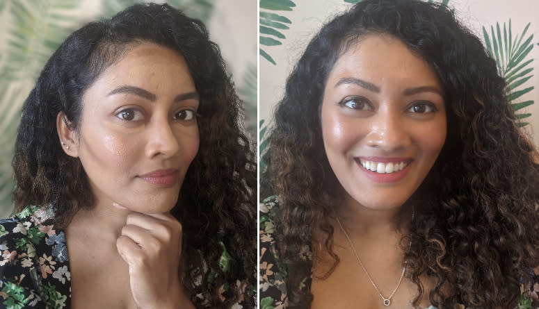 Marriska Fernandes tries the 5 minute makeup hack. Image via Marriska Fernandes