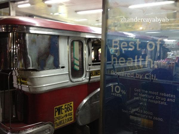 Jeepney hits Mercury Drug