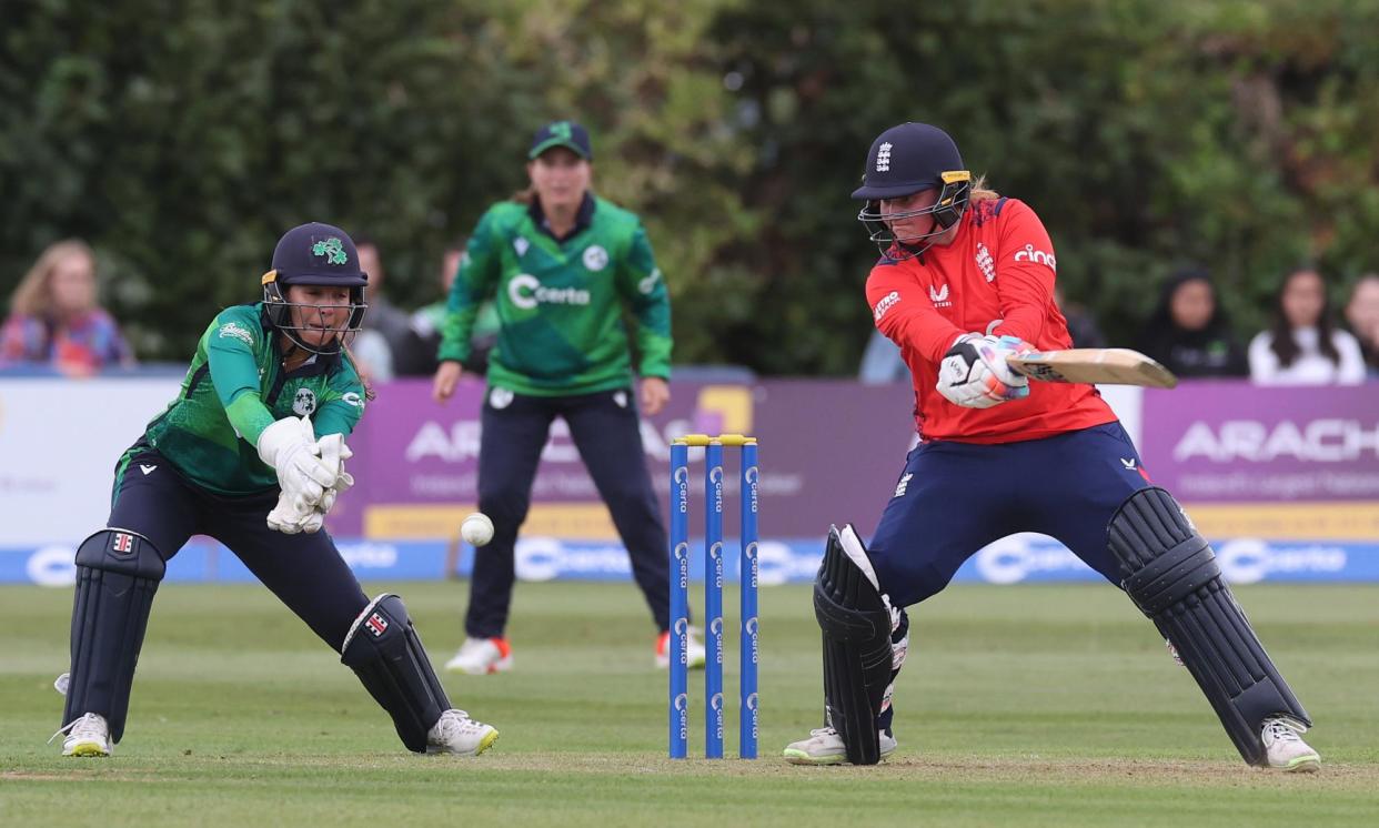 <span>Bryony Smith gave England the perfect start when she dominated an opening stand of 72 with Tammy Beaumont.</span><span>Photograph: Lorraine O’Sullivan/PA</span>