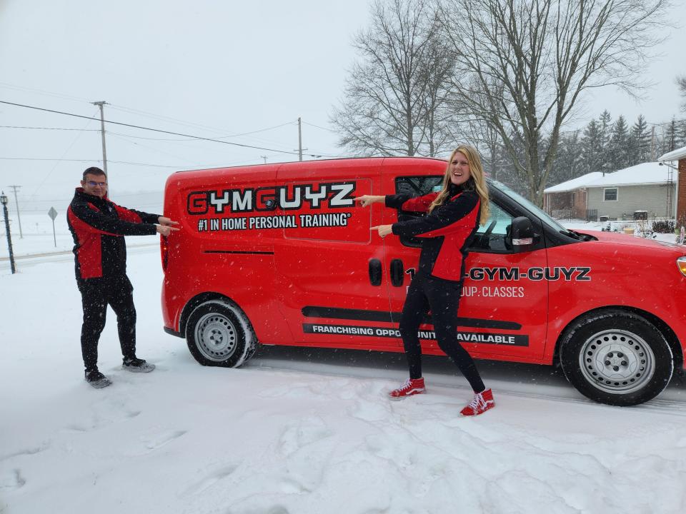 Former Mansfield police Detective J. Mark Perry and his wife, Loni Perry, will visit homes, schools, businesses and more for on-site fitness workouts through their business, GYMGUYZ.