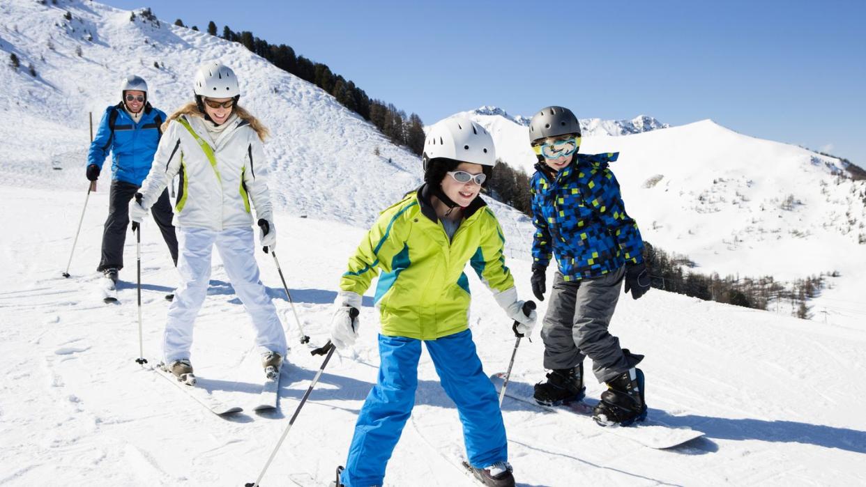 family skiing holiday